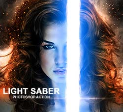 极品PS动作－刀光剑影(含高清视频教程)：Light Saber Photoshop Action